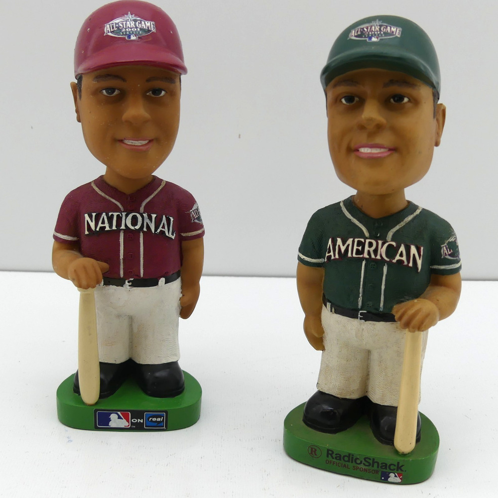 Lot of 2 MLB 2001 All-Star Game Bobblehead Dolls National & American League